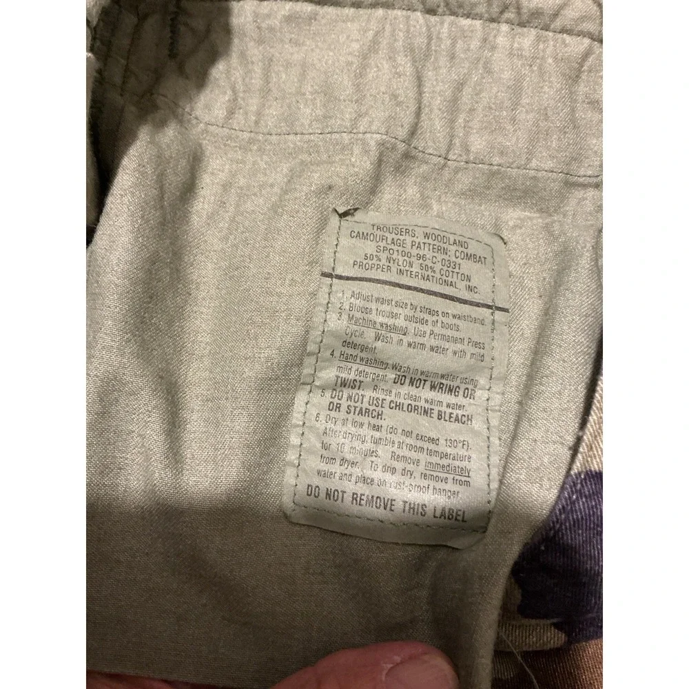 Propper Woodland Camo HOT Weather Pants 8415 01 084 1710 28x33 Drawstring VTG